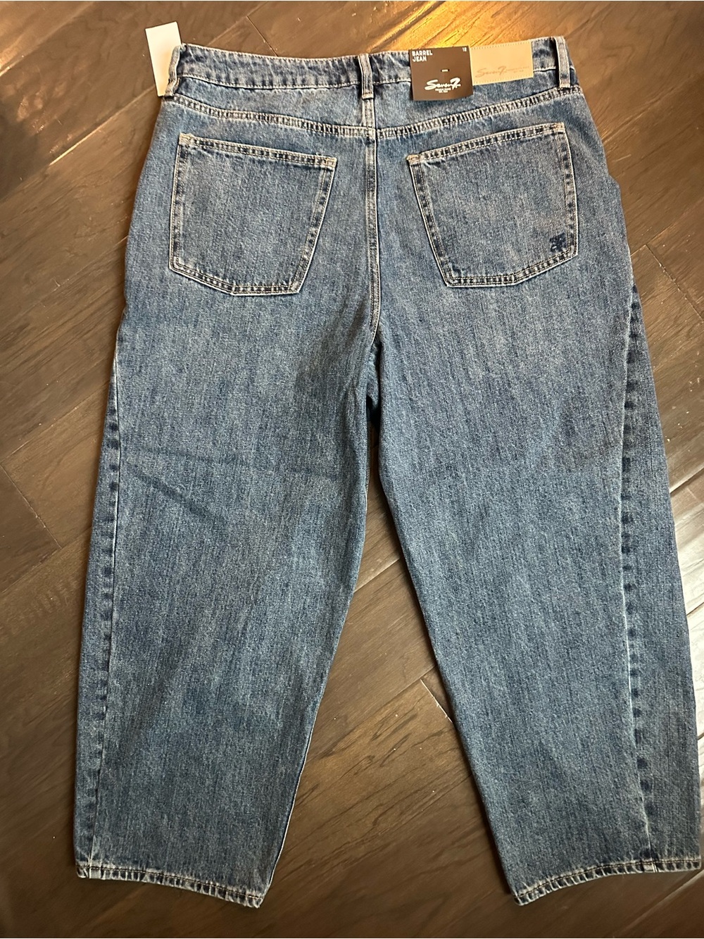 Seven7 Women's High Rise Barrel Ankle Jeans - Medium Blue Wash Size 12 NWT - Picture 2 of 6